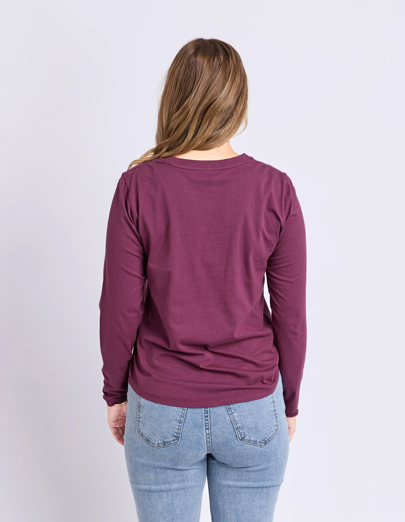 Signature Long Sleeve Tee - Plum