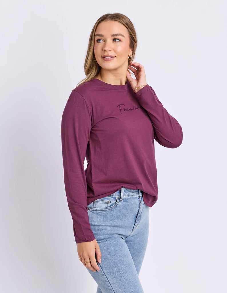 Signature Long Sleeve Tee - Plum
