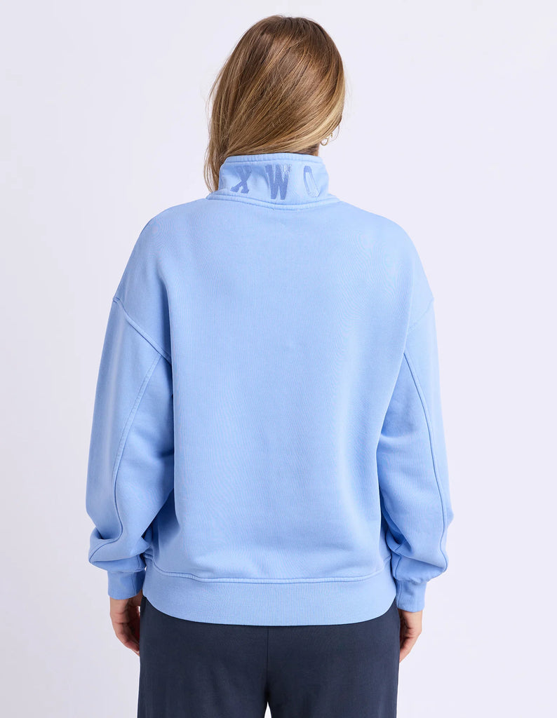 College Pigment Zip Crew - Bluebell