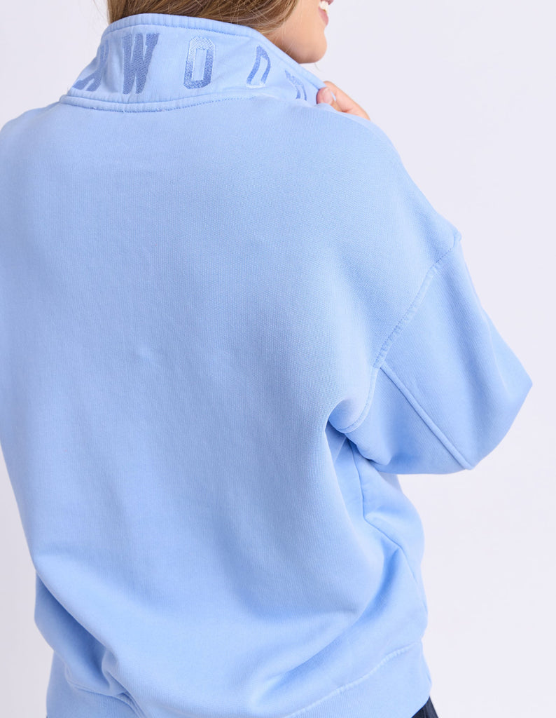 College Pigment Zip Crew - Bluebell