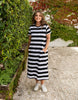 Adira Dress - Stripe Black-Elm-Meet your new favourite – the Adira Dress. It features yarn dye stripe, flattering panels with side seam pockets, and midi length. Style it your way for an effortless look that works for any day of the week. Yarn dye stripe Flattering panels with side seam pockets Midi length 100% Cotton Model is wearing a size 10-Pash + Evolve