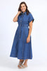 Aimee Denim Dress - Mid Blue Wash-Elm-Elevate your wardrobe with this classic button through midi length denim number. Collar Button through Midi length Rigid Denim-Pash + Evolve