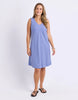 Alba dress - cornflower blue-Foxwood-Nothing says easy dressing quite like the Alba Dress. Featuring a relaxed silhouette, flattering V neckline and a keyhole button closure, it's made for coffee runs, coastal walks and afternoons spent outdoors. Vee neckline Vertical printed stripe Side pockets 55% Linen, 45% Viscose Our model is 176cm and wears Size 10-Pash + Evolve