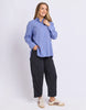 Alba shirt - cornflower blue-Foxwood-A fresh take on classic shirting, the Alba Shirt is designed to bring a little colour to your everyday wardrobe. Featuring a relaxed fit, yarn dyed stripe, button through front and curved hem, it's an easy style to wear tucked, layered or loose. Printed stripe Front button opening Relaxed fit 55% Linen, 45% Viscose Our model is 176cm and wears Size 10-Pash + Evolve