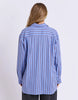 Alba shirt - cornflower blue-Foxwood-A fresh take on classic shirting, the Alba Shirt is designed to bring a little colour to your everyday wardrobe. Featuring a relaxed fit, yarn dyed stripe, button through front and curved hem, it's an easy style to wear tucked, layered or loose. Printed stripe Front button opening Relaxed fit 55% Linen, 45% Viscose Our model is 176cm and wears Size 10-Pash + Evolve