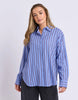 Alba shirt - cornflower blue-Foxwood-A fresh take on classic shirting, the Alba Shirt is designed to bring a little colour to your everyday wardrobe. Featuring a relaxed fit, yarn dyed stripe, button through front and curved hem, it's an easy style to wear tucked, layered or loose. Printed stripe Front button opening Relaxed fit 55% Linen, 45% Viscose Our model is 176cm and wears Size 10-Pash + Evolve