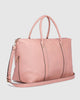 Alexis Weekender Travel Bag- BLUSH stripe-Louenhide-Bags-The Louenhide Alexis Blush Weekender Travel Bag with Stripe Strap is a perfect carryall for overnight or weekend adventures! Feel luxe and invest in a quality, soft, and easy clean vegan leather Louenhide travel bag. This new design is a sporty twist on a Louenhide best seller, now featuring a fun statement stripe webbing extension strap. Wide opening and spacious, this weekender is just the right size to fit your travel essentials. Carry the bag effo