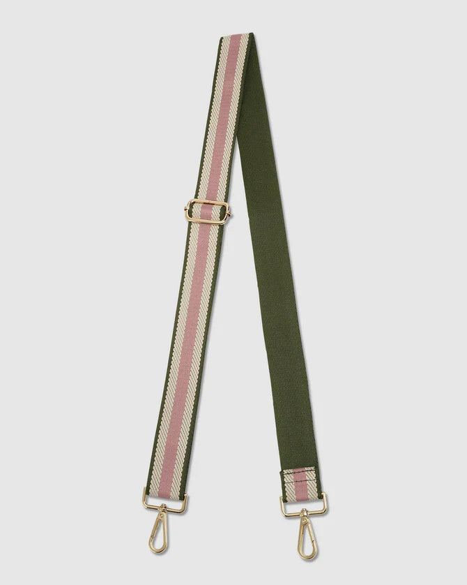 Alexis Weekender Travel Bag- BLUSH stripe-Louenhide-Bags-The Louenhide Alexis Blush Weekender Travel Bag with Stripe Strap is a perfect carryall for overnight or weekend adventures! Feel luxe and invest in a quality, soft, and easy clean vegan leather Louenhide travel bag. This new design is a sporty twist on a Louenhide best seller, now featuring a fun statement stripe webbing extension strap. Wide opening and spacious, this weekender is just the right size to fit your travel essentials. Carry the bag effo