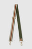 Alexis travel bag - tan stripe-Louenhide-The Louenhide Alexis Tan Weekender Travel Bag with Stripe Strap is a perfect carryall for overnight or weekend adventures! Feel luxe and invest in a quality, soft, and easy clean vegan leather Louenhide travel bag. This new design is a sporty twist on a Louenhide best seller, now featuring a fun statement stripe webbing extension strap. Wide opening and spacious, this weekender is just the right size to fit your travel essentials. Carry the bag effortlessly by the to