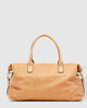Alexis weekender travel bag - camel stripe-Louenhide-The Louenhide Alexis Camel Weekender Travel Bag with Stripe Strap is a perfect carryall for overnight or weekend adventures! Feel luxe and invest in a quality, soft, and easy clean vegan leather Louenhide travel bag. This new design is a sporty twist on a Louenhide best seller, now featuring a fun statement stripe webbing extension strap. Wide opening and spacious, this weekender is just the right size to fit your travel essentials. Carry the bag effortle