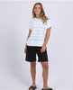 Allison stripe tee - white/sky blue-Foxwood-Stay vibrant and fresh in the Allison Tee! Made from 100% cotton, this tee will keep you comfortable and stylish all day long whilst adding a pop of colour to your wardrobe. Keep it fun with the Allison Tee! Round neckline Design lines Raw edge details 100% Cotton Our model is 176cm and wears Size 10-Pash + Evolve