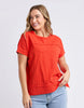 Allison tee - tangelo-Foxwood-Stay vibrant and fresh in the Allison Tee! Made from 100% cotton, this tee will keep you comfortable and stylish all day long whilst adding a pop of colour to your wardrobe. Keep it fun with the Allison Tee! Round neckline Design lines Raw edge details 100% Cotton Our model is 176cm and wears Size 10-Pash + Evolve
