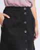 Amanda skirt - Black-Foxwood-A little bit retro. A lot of cute. This A-Line denim button front skirt is a must-have this season. Featuring side pockets, front tuck detail and an elasticated back, this skirt looks great with strappy sandals and your favourite tee! Flat front and elastic back waist Front button opening Side pockets 99% Cotton 1% Elastane Our model is 176cm and wears Size 10-Pash + Evolve