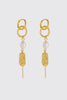 Amara drop earring - gold-Zarla-A layered drop earring combining sculptural links, soft pearls, and textured detailing. Light-catching and fluid, it brings a warm, sunlit feel with an effortless, coastal edge. Feminine, elevated, and designed to stand out with ease. *18K Gold Plated Solid Brass Base *Water proof: Can be worn in the ocean or pool-Pash + Evolve