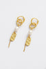Amara drop earring - gold-Zarla-A layered drop earring combining sculptural links, soft pearls, and textured detailing. Light-catching and fluid, it brings a warm, sunlit feel with an effortless, coastal edge. Feminine, elevated, and designed to stand out with ease. *18K Gold Plated Solid Brass Base *Water proof: Can be worn in the ocean or pool-Pash + Evolve