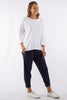 Annie 3/4 Sleeve - White-Elm-A Favourite For All Seasons. The 100% Cotton Slub Jersey Annie Tee Features ¾ Sleeves And A Scooped Back Hemline Making It Ideal For Layering. The Cuffs Have A Cute Roll And The Drop Shoulders Make It Comfort + For Everyday Wear. Relaxed Fit 3/4 Length Sleeves with Rolled Cuff Scooped Hemline 100% Cotton Jersey Model is 169cm and wears Size 10-Pash + Evolve