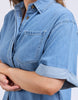 Annika denim shirt - mid blue wash-Elm-From workdays to weekends, the Anika SS Denim Shirt delivers boxy fit, turn up cuff, and concealed buttons on placket. Style it your way for an effortless look that works for any day of the week. *Boxy fit*Turn up cuff*Concealed buttons on placket-Pash + Evolve