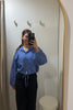 Arlie gingham jacket - blue-Pash + Evolve-*Elasticated cuff *Button down front *Drawstring *Blue gingham *Collar-Pash + Evolve