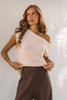 Arlie knit top - cream-Pash + Evolve-*Asymmetrical neckline *Can be worn on or off the shoulder *Knit *70% Acrylic, 30% Polyester-Pash + Evolve