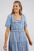 Astrid Denim Dress - Light Blue-Foxwood-Known for our stylish dresses that are versatile for work and play, the Astrid Denim Dress is sure to be a best seller. Featuring a flattering square neckline, tiered skirt and button through front, wear this dress with some boots for work or add your favourite trainers for a great casual look. Square neckline Midi length Tiered skirt Rigid denim Our model is 176cm tall and wears size 8-Pash + Evolve