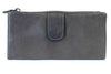 Ava purse - charcoal-DUSKY ROBIN-A soft, small and slimline must have for smaller bags. Features include: 8 card slots 3 large pockets for notes or a phone Magnetic closure Coin pocket with zip closure Dark grey chambray lining Made from the finest, softest leather Size: 18.5cm length x 9cm width x 2cm depth-Pash + Evolve