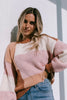 Azali knit - tan/blush-Pash + Evolve-*Round neck *Long sleeves *Colour block *Tan/Blush/White *65% Acrylic, 35% Wool-Pash + Evolve