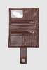 Bailey wallet - cocoa-Louenhide-The Louenhide Bailey Cocoa Wallet is a soft, casual carryall that is a perfect everyday purse for the traveller who carries it all. Complete with multiple cardholders, note compartments and zipped pockets, this travel wallet is the perfect companion for overseas travel. Internal Features 2 Zip Pockets, 2 Slip Note Pockets, 11 Card Holders External Features Back Side Zip Pocket Internal Lining Polyurethane Vegan Leather & Polyester Recycled Black and White Stripe Logo 100% Lin