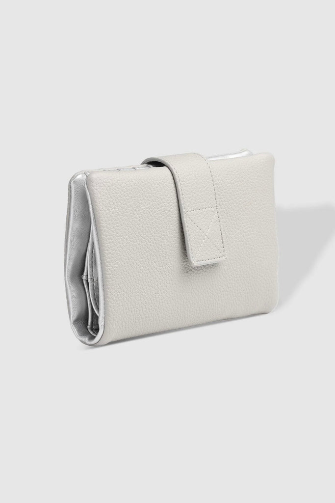 Bailey wallet - light grey-Louenhide-The Louenhide Bailey Light Grey Wallet is a soft, casual carryall that is a perfect everyday purse for the traveller who carries it all. Complete with multiple cardholders, note compartments and zipped pockets, this travel wallet is the perfect companion for overseas travel. Internal Features 2 Zip Pockets, 2 Slip Note Pockets, 11 Card Holders External Features Back Side Zip Pocket Internal Lining Polyurethane Vegan Leather & Polyester Recycled Black and White Stripe Log