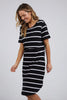 Bay Dess - Black & White Stripe-Foxwood-Throw on and go with the Bay Dress. This flattering design in comfort plus jersey is the ideal everyday piece for your casual wardrobe. Curved Hem Curved Design Seam Round Neckline 100% Cotton Our model is 176cm and wears Size 10-Pash + Evolve