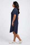 Bay Dress- Dark Sapphire-Foxwood-Throw on and go with the Bay Dress. This flattering design in comfort plus jersey is the ideal everyday piece for your casual wardrobe. Curved hem Curved design seam Round neckline 100% Cotton Our model is 176cm tall and wears size 8-10-Pash + Evolve