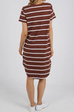 Bay stripe dress - choc/white stripe-Foxwood-Throw on and go with the Bay Dress. This flattering design in comfort plus jersey is the ideal everyday piece for your casual wardrobe. Curved hem Round neckline 100% Cotton Model is 176cm and wears a size 8-10-Pash + Evolve