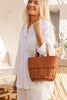 Bettina Bucket Bag - Tan-Louenhide-The Louenhide Bettina Tan Bucket Bag is the epitome of seasonless style. The classic woven vegan leather detailing elevates your style by adding a touch of elegance and texture to the bucket bags’ silhouette. For hands-free convenience or a grab-and-go moment, enjoy the freedom to choose your carrying style; either by the top handles or over the shoulder with the detachable crossbody strap. The Louenhide Bettina Tan Bucket Bag will ensure you're prepared for whatever your 