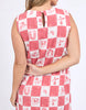 Biarittz Dress - Crimson Print-Foxwood-Breathe in those Italian vibes with the Biarritz Dress. Featuring a relaxed fit and a chic back button with keyhole opening, this dress showcases an exclusive Foxwood yardage print that brings effortless Mediterranean style to your wardrobe. Perfect for easy days with a touch of sunshine. Foxwood exclusive yardage print Back button and keyhole opening Relaxed fit 55% Linen 45% Viscose Model is wearing a size 10-Pash + Evolve