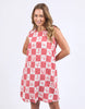 Biarittz Dress - Crimson Print-Foxwood-Breathe in those Italian vibes with the Biarritz Dress. Featuring a relaxed fit and a chic back button with keyhole opening, this dress showcases an exclusive Foxwood yardage print that brings effortless Mediterranean style to your wardrobe. Perfect for easy days with a touch of sunshine. Foxwood exclusive yardage print Back button and keyhole opening Relaxed fit 55% Linen 45% Viscose Model is wearing a size 10-Pash + Evolve