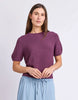 Blair Short Sleeve Knit - Plum-Foxwood-Exclusive Foxwood 100% Cotton Knitwear. The Blair Short Sleeve knit in gorgeous Sage Green is a relaxed fit top designed to be worn for work or play. Round neckline Rib sleeve cuff Relaxed fit 100% Cotton Our model is 176cm and wears Size 10-Pash + Evolve