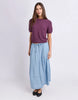 Blair Short Sleeve Knit - Plum-Foxwood-Exclusive Foxwood 100% Cotton Knitwear. The Blair Short Sleeve knit in gorgeous Sage Green is a relaxed fit top designed to be worn for work or play. Round neckline Rib sleeve cuff Relaxed fit 100% Cotton Our model is 176cm and wears Size 10-Pash + Evolve