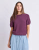 Blair Short Sleeve Knit - Plum-Foxwood-Exclusive Foxwood 100% Cotton Knitwear. The Blair Short Sleeve knit in gorgeous Sage Green is a relaxed fit top designed to be worn for work or play. Round neckline Rib sleeve cuff Relaxed fit 100% Cotton Our model is 176cm and wears Size 10-Pash + Evolve