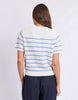 Blair Stripe Short Sleeve Knit - Cornflower Blue-Foxwood-A fresh spin on the classic stripe. The Blair Stripe Short Sleeve Knit is crafted from soft cotton with yarn dyed stripes and an easy relaxed fit. Finished with ribbed sleeve cuffs for a polished touch, it's the knit you'll reach for from workdays to weekends. Yarn dyed stripe Rib sleeve cuff Relaxed fit 100% Cotton Our model is 176cm and wears Size 10-Pash + Evolve