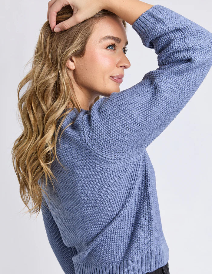 Blaire Long sleeve knit - country blue-Foxwood-*100% Cotton-Pash + Evolve