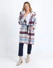 Blanche Check Coat - Blue/Merlot-Elm-The Blanche Check Coat in Pink and Khaki Check is a fabulous statement coat for cooler weather. It features a wide lapel, knee-length fall, long sleeves, hip pockets, and contrast lining. Yarn Dye Check Fully lined Button opening and pockets Polyester Wool Melton Model is wearing a size 10-Pash + Evolve