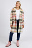 Blanche Check Coat-Elm-The Blanche Check Coat in Pink and Khaki Check is a fabulous statement coat for cooler weather. It features a wide lapel, knee-length fall, long sleeves, hip pockets, and contrast lining. YARN DYE CHECK FULLY LINED BUTTON OPENING AND POCKETS POLYESTER WOOL MELTON-Pash + Evolve