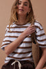 Boa boxy pocket tee - white/milk choc stripe-Ceres Life-Featuring a relaxed and slightly cropped fit, the boxy tee is crafted from a beautifully soft Australian cotton and features a relaxed longer length sleeve with wide hemline. *Made from Australian cotton jersey featuring a soft hand feel *Boxy relaxed shape *Wide hemline & sleeve hem *Slightly cropped length-Pash + Evolve