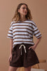 Boa boxy pocket tee - white/milk choc stripe-Ceres Life-Featuring a relaxed and slightly cropped fit, the boxy tee is crafted from a beautifully soft Australian cotton and features a relaxed longer length sleeve with wide hemline. *Made from Australian cotton jersey featuring a soft hand feel *Boxy relaxed shape *Wide hemline & sleeve hem *Slightly cropped length-Pash + Evolve