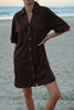 Bonnie relaxed shirt dress - chocolate-Ceres Life-Your favourite Boxy Dress, refined with you in mind. We’ve kept the details you love and updated the fit to be true to size — we suggest selecting your usual size. Crafted from a mid-weight twill using 39% TENCEL™ with soft hand-feel, this mini length dress features a shaped hem with side splits, updated with hidden snap closures on the front pockets, a front yoke seam and seam detailing on the back.-Pash + Evolve