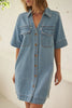 Bonnie relaxed shirt dress - vintage blue-Ceres Life-Your favourite Boxy Dress, refined with you in mind. We’ve kept the details you love and updated the fit to be true to size — we suggest selecting your usual size. Crafted using an organic cotton with soft hand-feel, this mini length dress features a shaped hem with side splits, updated with hidden snap closures on the front pockets, a front yoke seam and seam detailing on the back.-Pash + Evolve