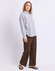 Breeze Shirt - Light Blue-Foxwood-Classic stripes with a relaxed feel. The Breeze Shirt is crafted from breathable cotton with yarn dyed stripes and an easy oversized silhouette. Finished with a front chest pocket and button through design, it's the kind of shirt you'll throw on over denim, shorts or wear open as a lightweight layer all season long. Yarn dyed stripe Front chest pocket Relaxed fit Model is wearing a size 10-Pash + Evolve