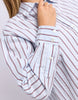 Breeze Shirt - Light Blue-Foxwood-Classic stripes with a relaxed feel. The Breeze Shirt is crafted from breathable cotton with yarn dyed stripes and an easy oversized silhouette. Finished with a front chest pocket and button through design, it's the kind of shirt you'll throw on over denim, shorts or wear open as a lightweight layer all season long. Yarn dyed stripe Front chest pocket Relaxed fit Model is wearing a size 10-Pash + Evolve