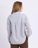 Breeze Shirt - Light Blue-Foxwood-Classic stripes with a relaxed feel. The Breeze Shirt is crafted from breathable cotton with yarn dyed stripes and an easy oversized silhouette. Finished with a front chest pocket and button through design, it's the kind of shirt you'll throw on over denim, shorts or wear open as a lightweight layer all season long. Yarn dyed stripe Front chest pocket Relaxed fit Model is wearing a size 10-Pash + Evolve