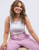 Brunch Pant - Dusk Pink-Elm-Made from 100% cotton slub jersey, Elm’s best-selling Brunch pant provides a relaxed roomy fit that is versatility plus! With a comfy fit elastic waistband paired with an adjustable tie, these cropped length pants feature large cuff detail and will be your go-to straight out of the box! Best selling style Relaxed cropped length fit Elastic waistband with adjustable tie 100% Cotton slub jersey Model is wearing a size 10-Pash + Evolve
