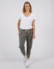Brunch Pant - Khaki-Elm-Made from 100% cotton slub jersey, Elm’s best-selling Brunch pant provides a relaxed roomy fit that is versatility plus! With a comfy fit elastic waistband paired with an adjustable tie, these cropped length pants feature large cuff detail and will be your go-to straight out of the box! Best selling style Relaxed cropped length fit Elastic waistband with adjustable tie 100% Cotton slub jersey Model is wearing a size 10-Pash + Evolve